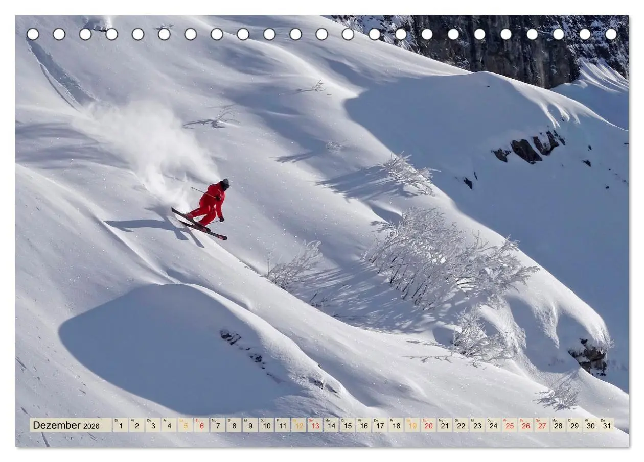 Bild: 9783457858820 | Skifahren - so schön (Tischkalender 2026 DIN A5 quer), CALVENDO...