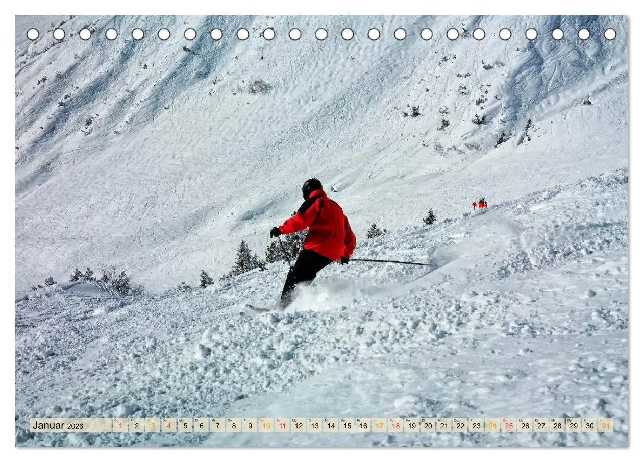 Bild: 9783457858820 | Skifahren - so schön (Tischkalender 2026 DIN A5 quer), CALVENDO...