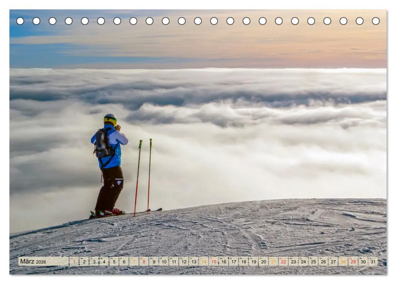 Bild: 9783457858820 | Skifahren - so schön (Tischkalender 2026 DIN A5 quer), CALVENDO...