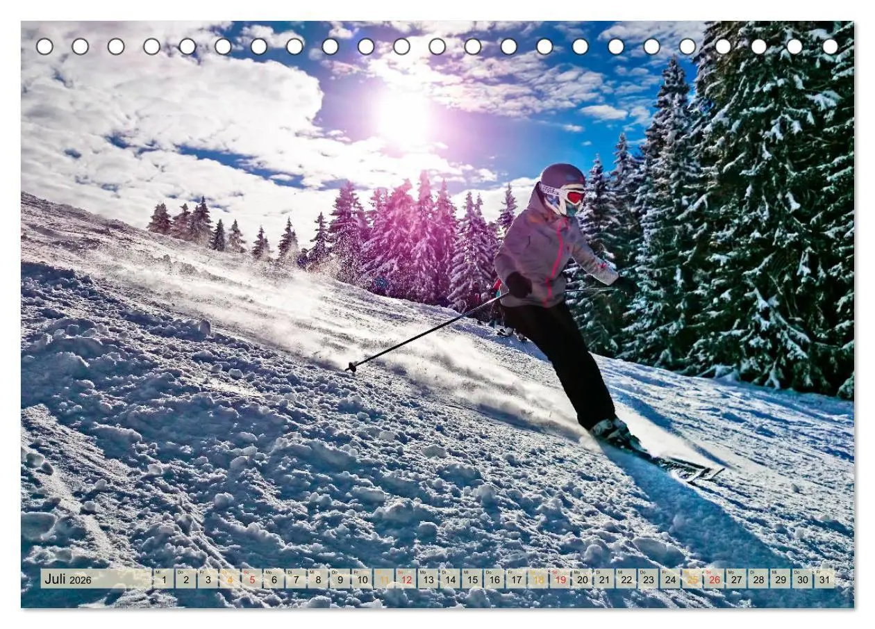 Bild: 9783457858820 | Skifahren - so schön (Tischkalender 2026 DIN A5 quer), CALVENDO...