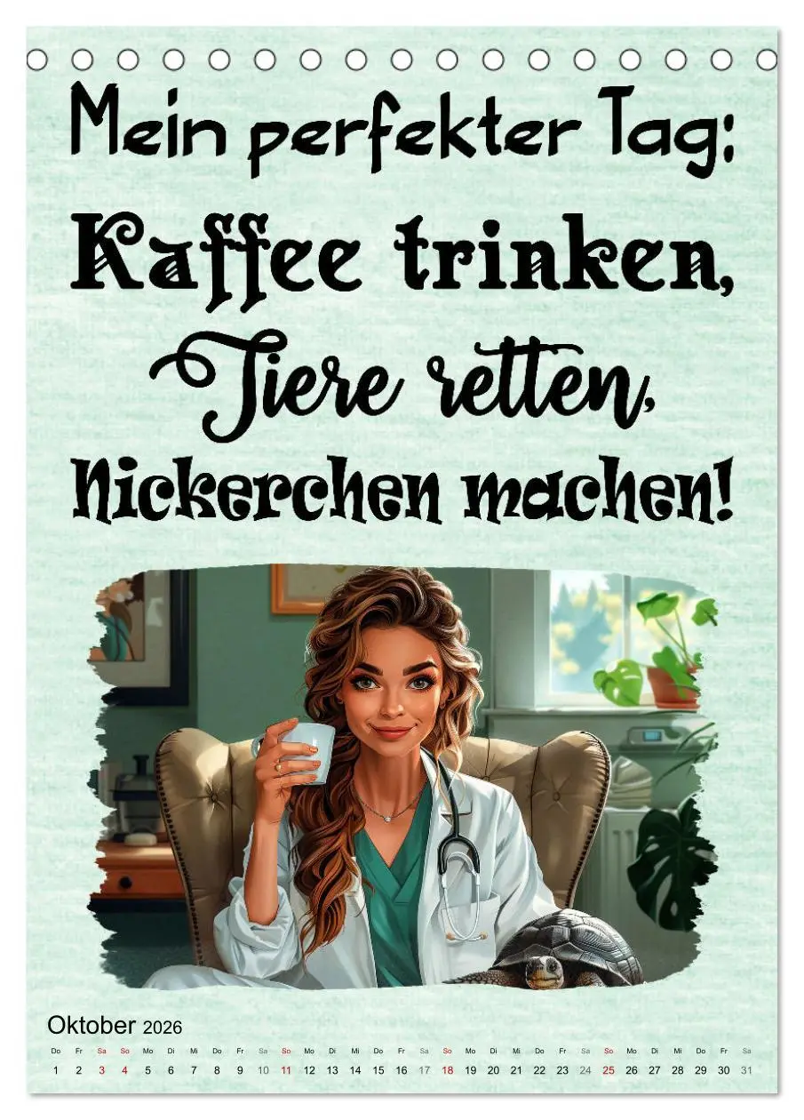 Bild: 9783516258820 | Tierarztsprüche (Tischkalender 2026 DIN A5 hoch), CALVENDO...
