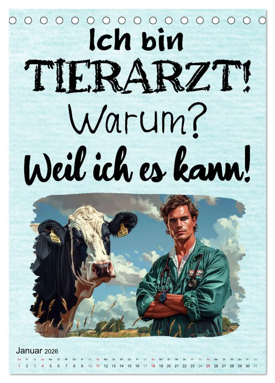 Bild: 9783516258820 | Tierarztsprüche (Tischkalender 2026 DIN A5 hoch), CALVENDO...