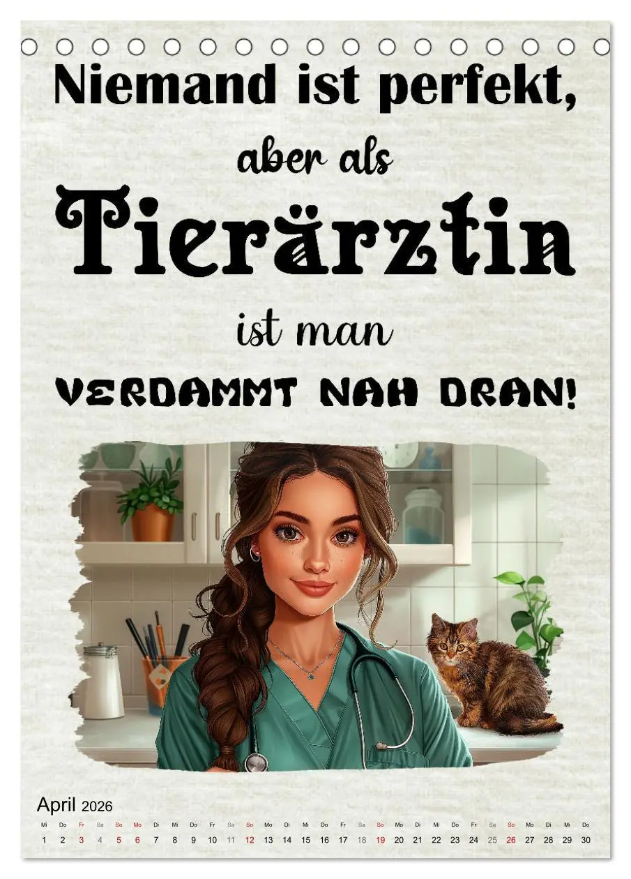 Bild: 9783516258820 | Tierarztsprüche (Tischkalender 2026 DIN A5 hoch), CALVENDO...