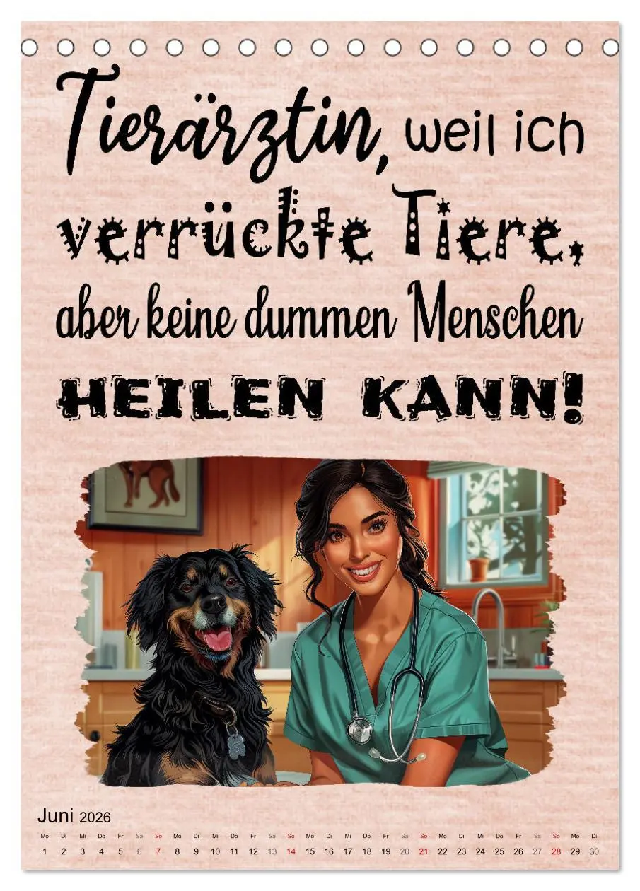 Bild: 9783516258820 | Tierarztsprüche (Tischkalender 2026 DIN A5 hoch), CALVENDO...