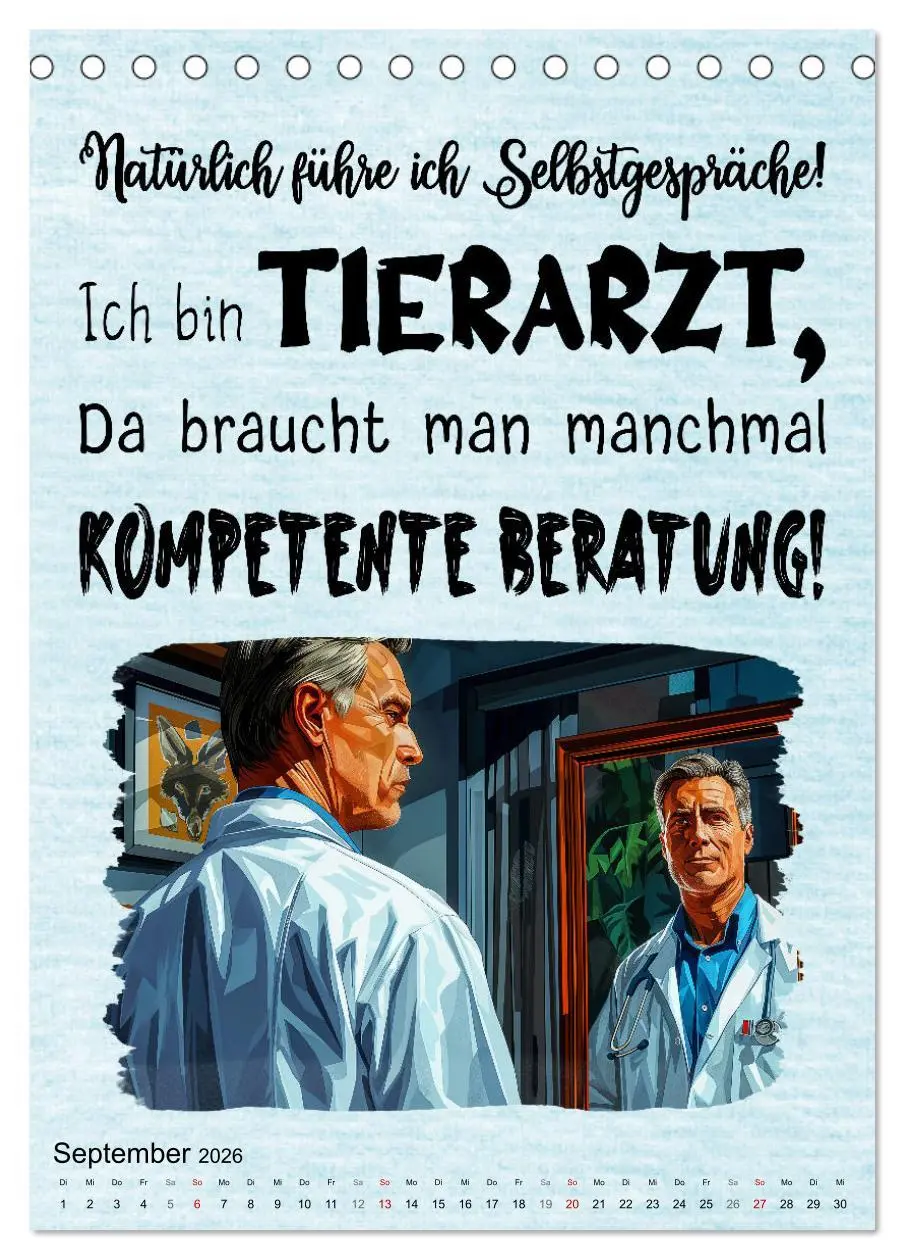 Bild: 9783516258820 | Tierarztsprüche (Tischkalender 2026 DIN A5 hoch), CALVENDO...