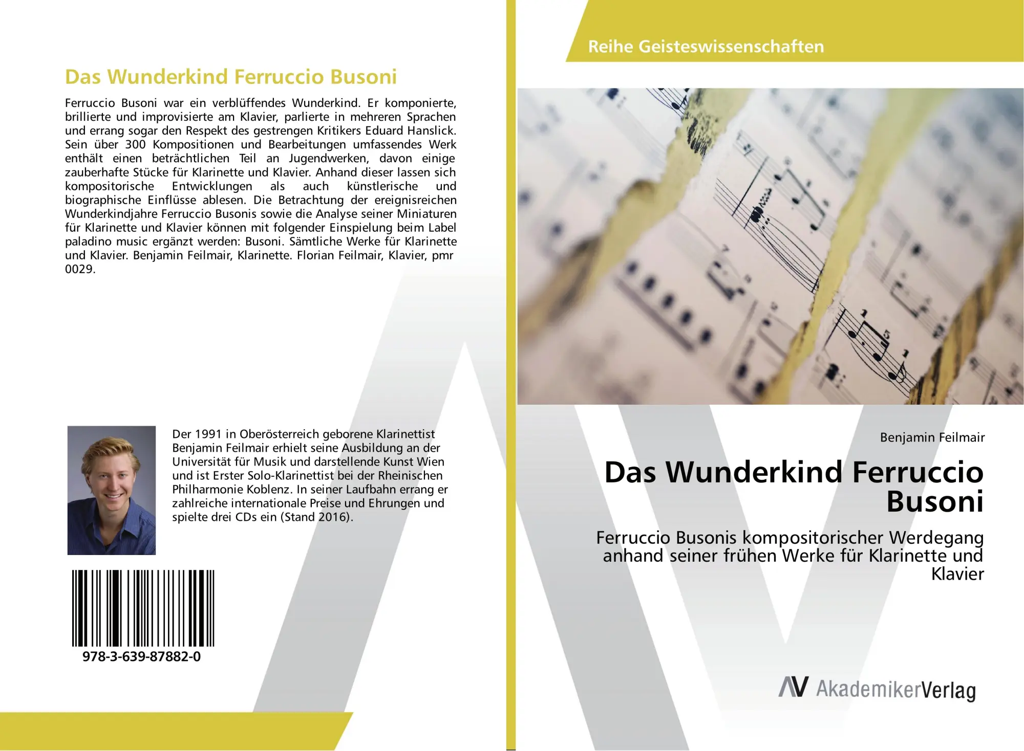 Cover: 9783639878820 | Das Wunderkind Ferruccio Busoni | Benjamin Feilmair | Taschenbuch