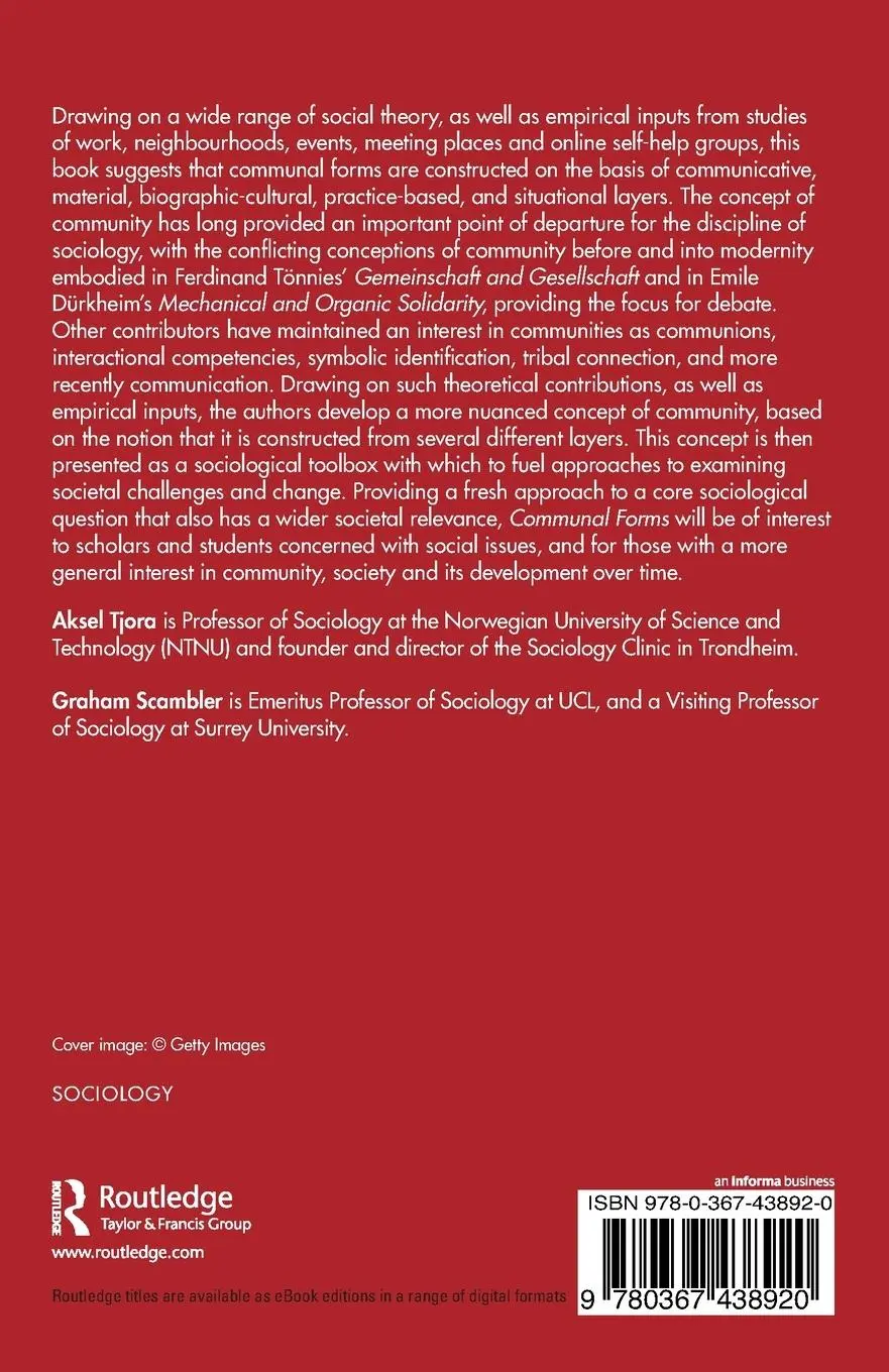 Rückseite: 9780367438920 | Communal Forms | A Sociological Exploration of Concepts of Community