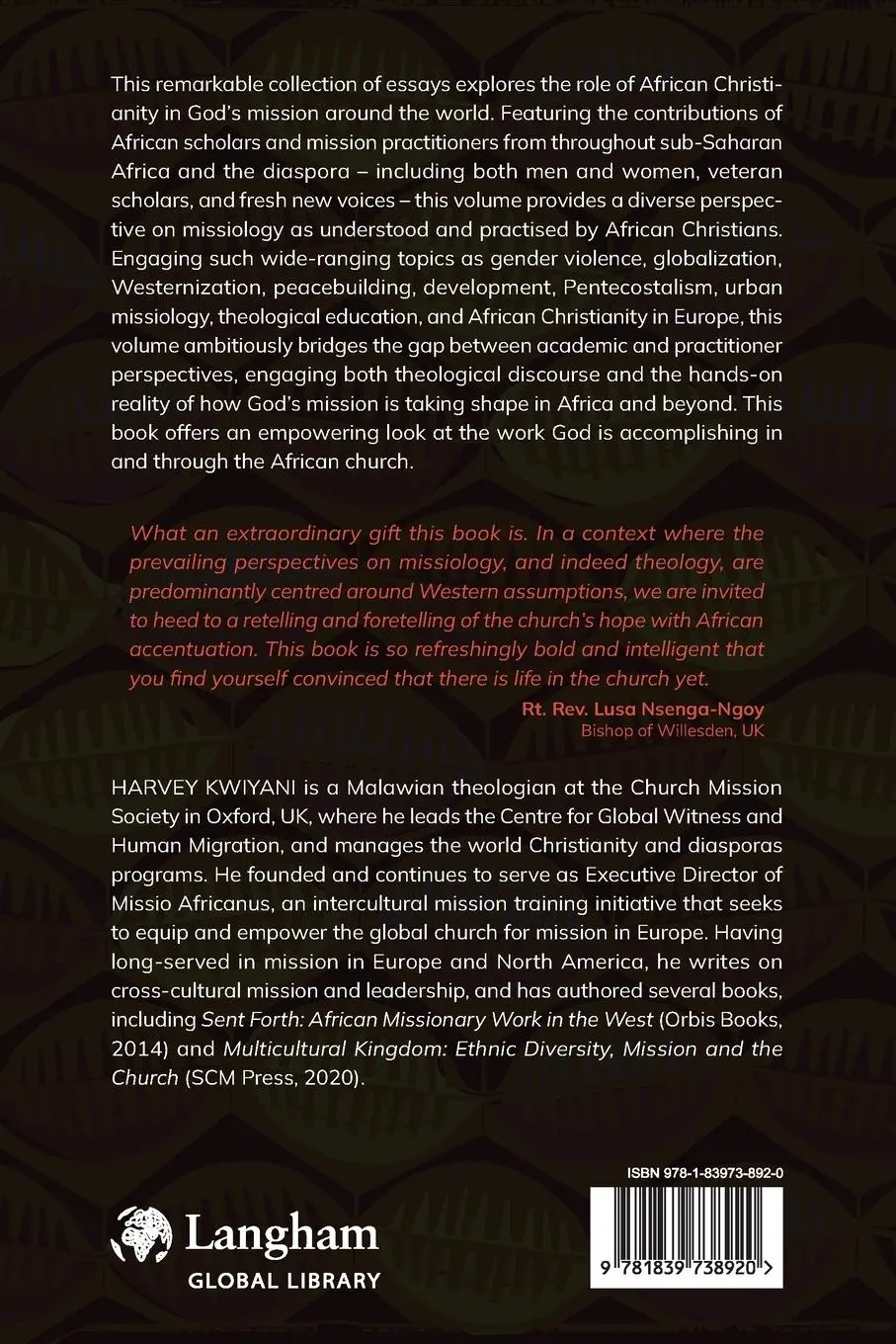 Rückseite: 9781839738920 | Africa Bears Witness | Mission Theology and Praxis in the 21st Century