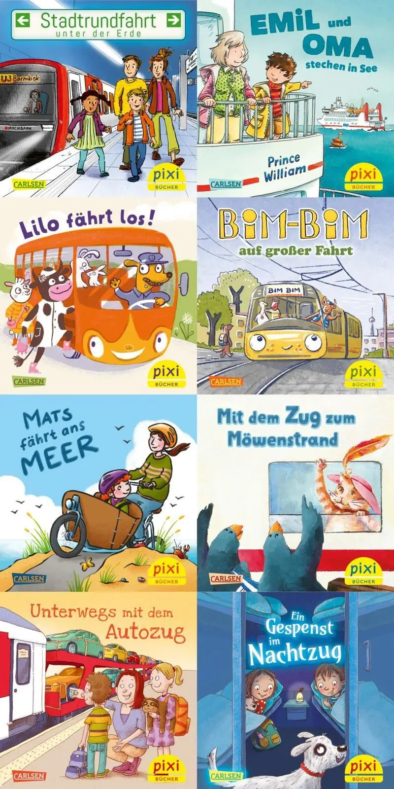 Cover: 9783551038920 | Pixi-8er-Set 307: Pixi unterwegs mit Bus und Bahn (8x1 Exemplar)