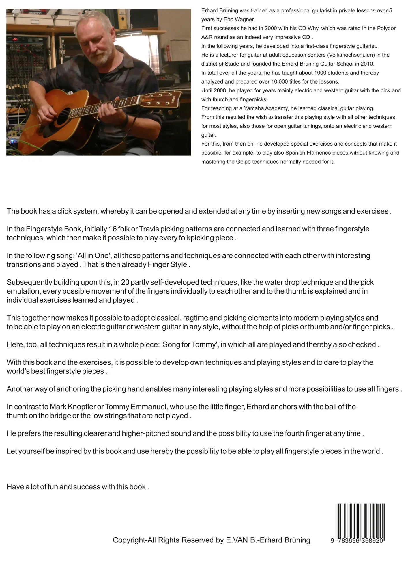 Rückseite: 9783696368920 | Fingerstyle Book | Erhard Brüning | Taschenbuch | Englisch | 2026