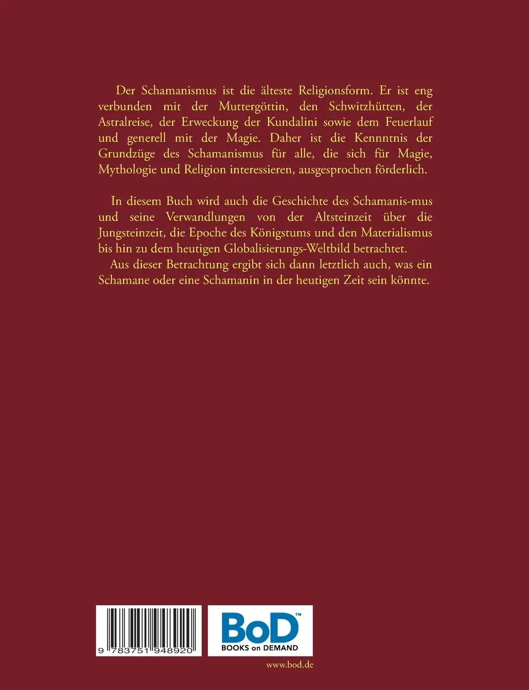 Rückseite: 9783751948920 | Schamanismus für Anfänger | Harry Eilenstein | Taschenbuch | 52 S.