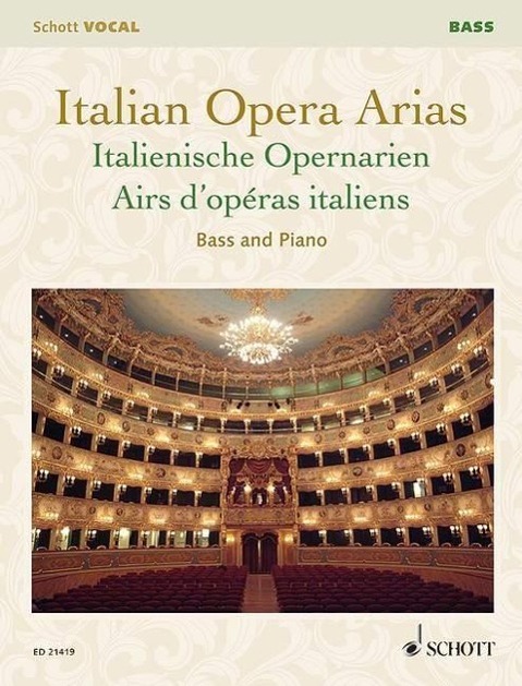 Cover: 9790001188920 | Italienische Opernarien | Bass und Klavier. Bass., Schott VOCAL | Buch