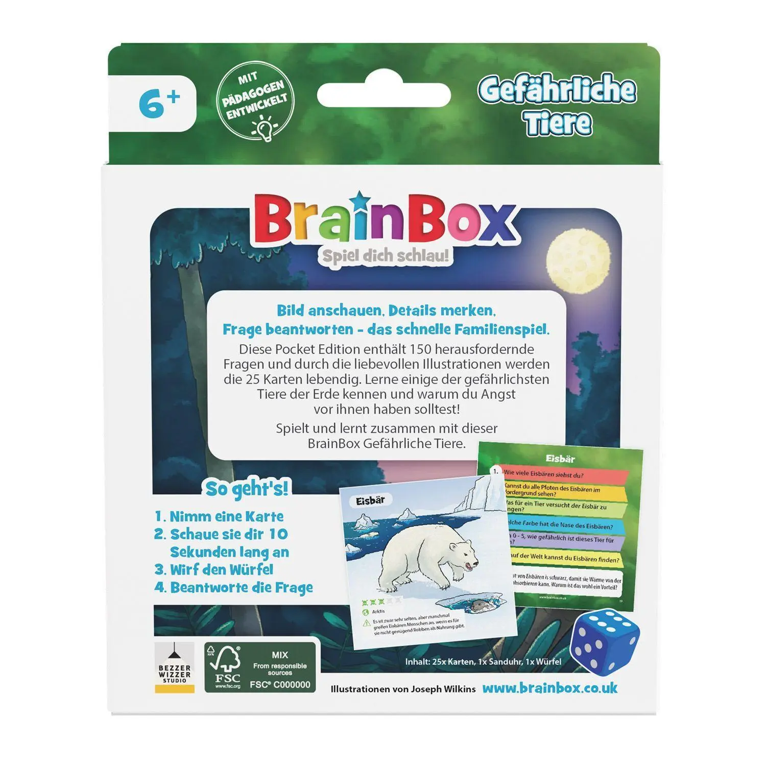 Bild: 5025822549020 | Brain Box Pocket - Gefährliche Tiere | Brain Box | Spiel | 2054902