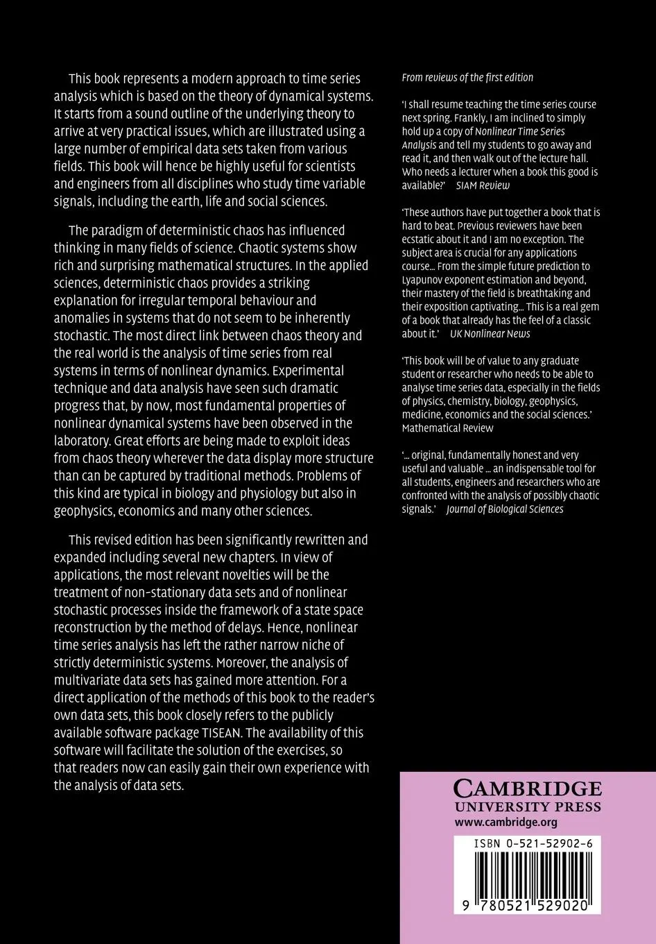 Rückseite: 9780521529020 | Nonlinear Time Series Analysis | Holger Kantz (u. a.) | Taschenbuch