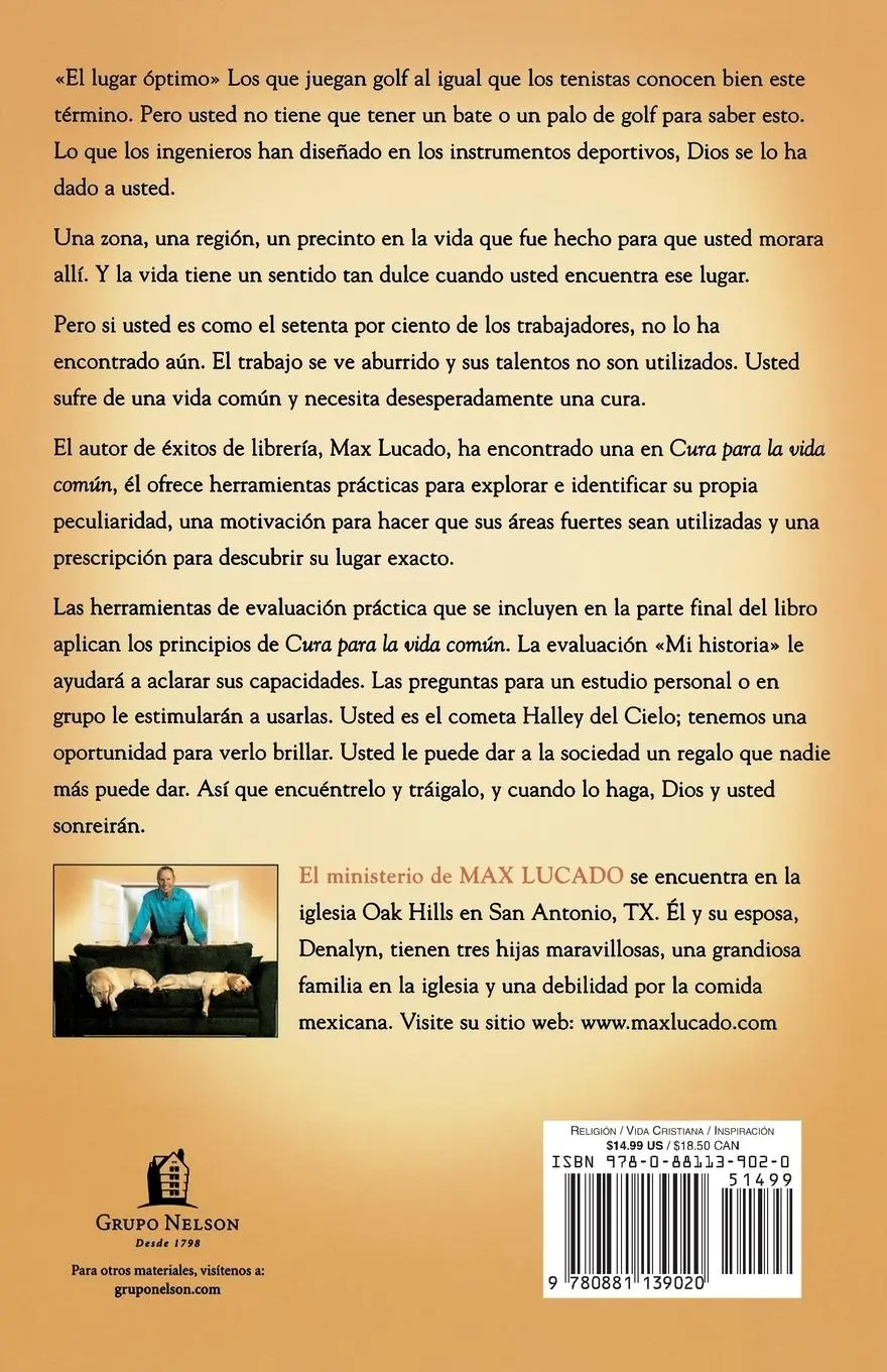 Rückseite: 9780881139020 | Cura Para La Vida Comun | Encontrando Su Lugar | Max Lucado (u. a.)