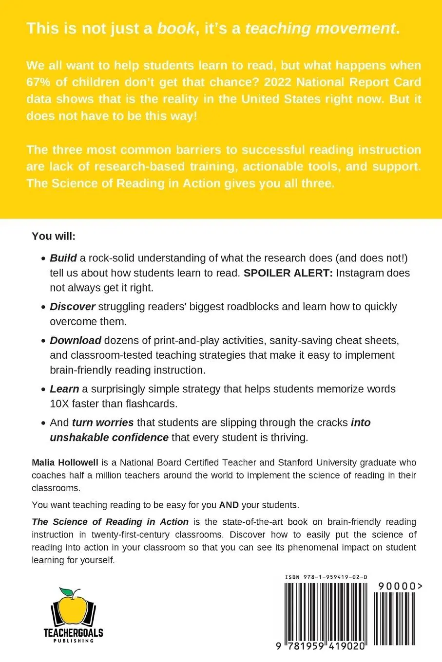 Rückseite: 9781959419020 | The Science of Reading in Action | Malia Hollowell | Taschenbuch