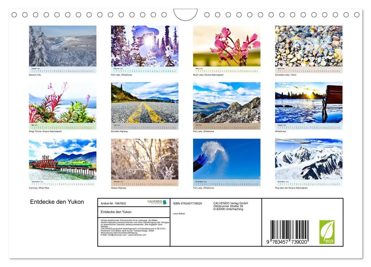 Bild: 9783457739020 | Entdecke den Yukon (Wandkalender 2026 DIN A4 quer), CALVENDO...