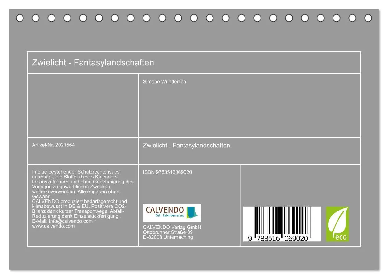 Bild: 9783516069020 | Zwielicht - Fantasylandschaften (Tischkalender 2026 DIN A5 quer),...