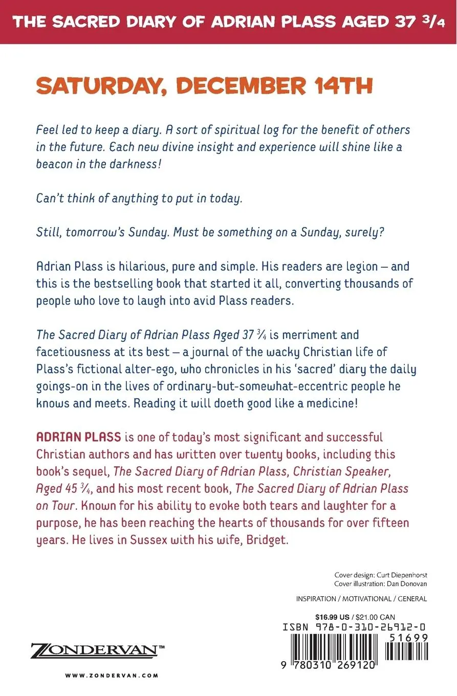 Rückseite: 9780310269120 | The Sacred Diary of Adrian Plass, Aged 37 3/4 | Adrian Plass | Buch