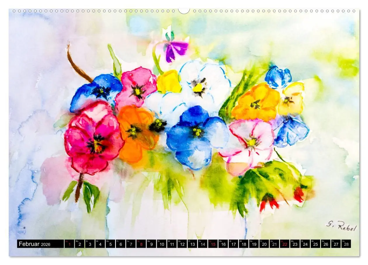 Bild: 9783457969120 | Blumenjahr - Bunte Blüten in Aquarell (hochwertiger Premium...