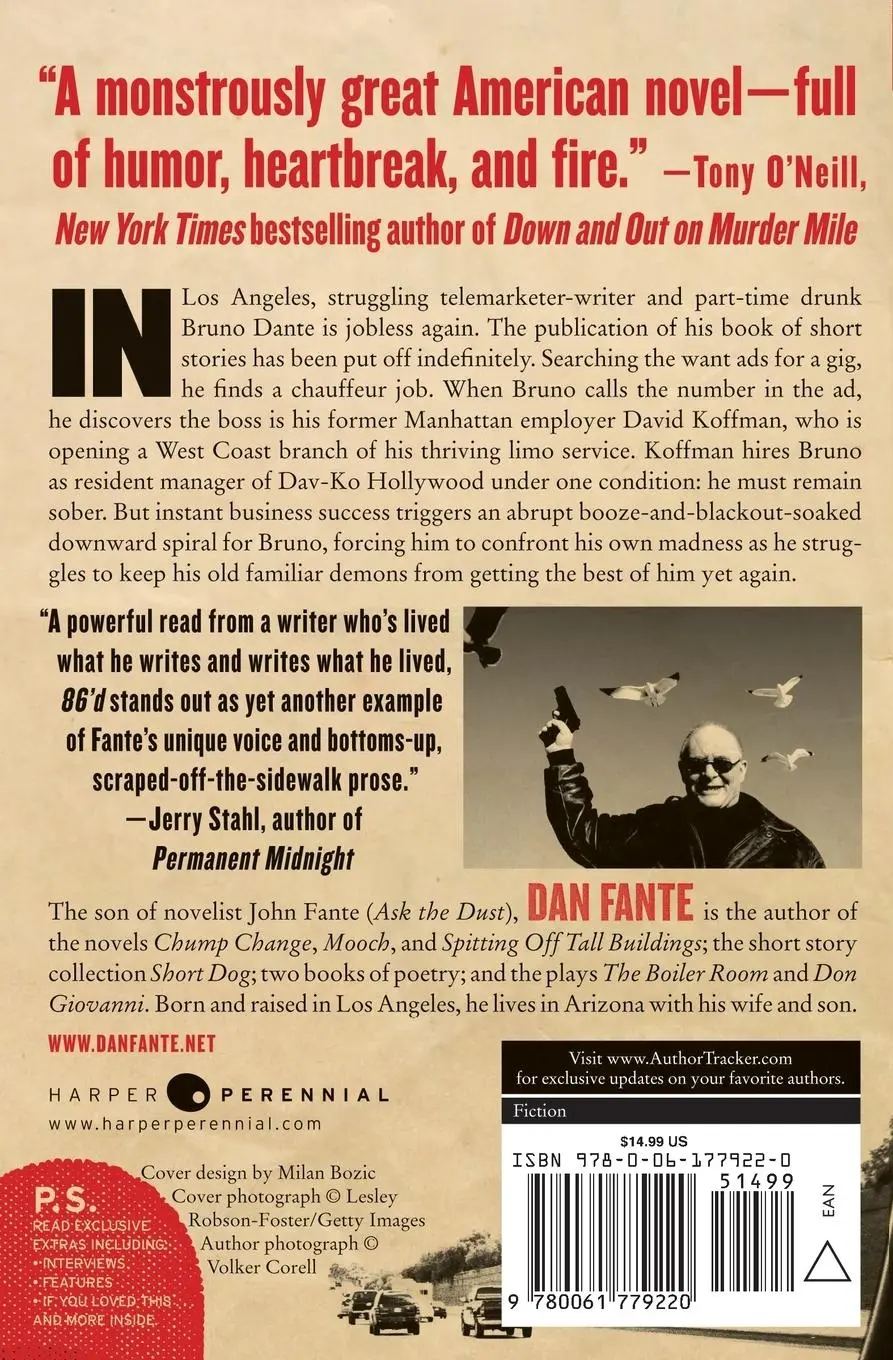 Rückseite: 9780061779220 | 86'd | Dan Fante | Taschenbuch | Englisch | 2009 | Harper Perennial