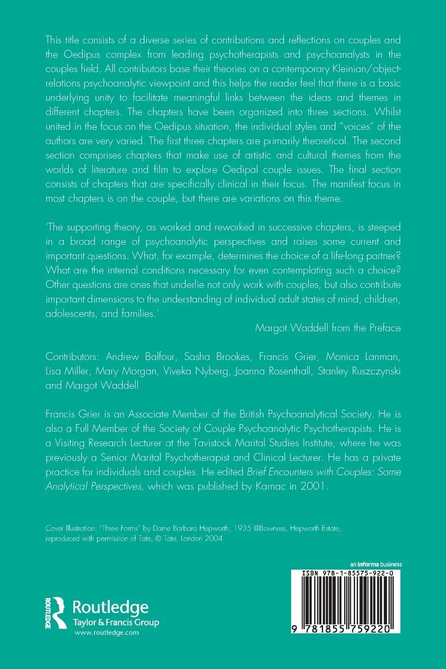 Rückseite: 9781855759220 | Oedipus and the Couple | Francis Grier | Taschenbuch | Englisch | 2004