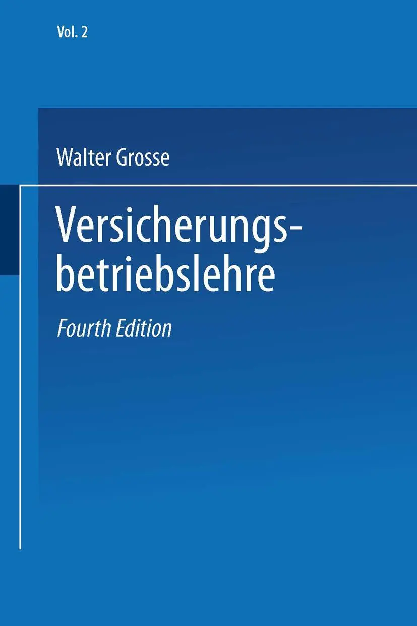 Cover: 9783409299220 | Versicherungsenzyklopädie | Band 2: Versicherungsbetriebslehre | Buch