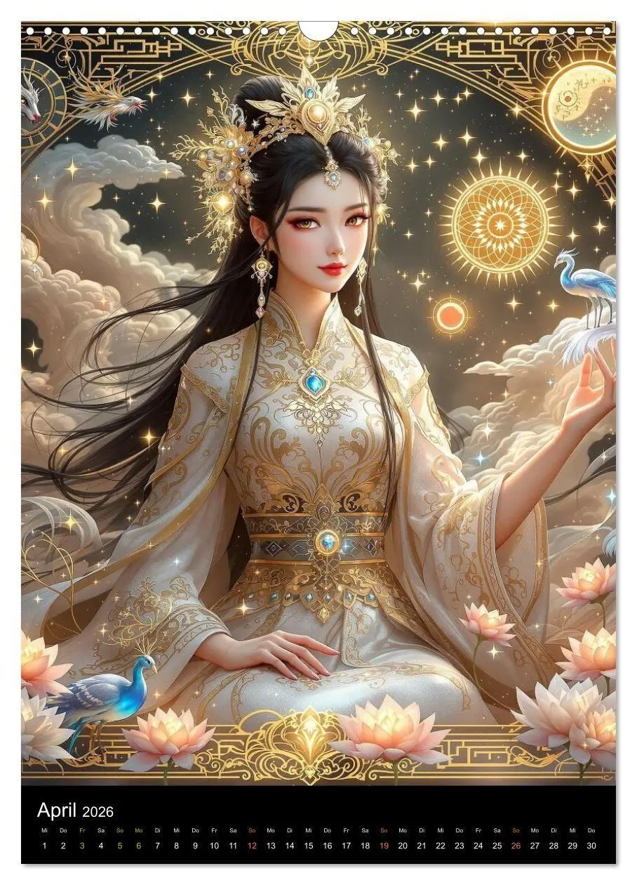Bild: 9783516669220 | Göttinnen im chinesischem Stil (Wandkalender 2026 DIN A3 hoch),...