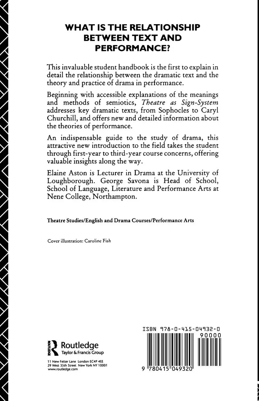 Rückseite: 9780415049320 | Theatre as Sign System | A Semiotics of Text and Performance | Buch