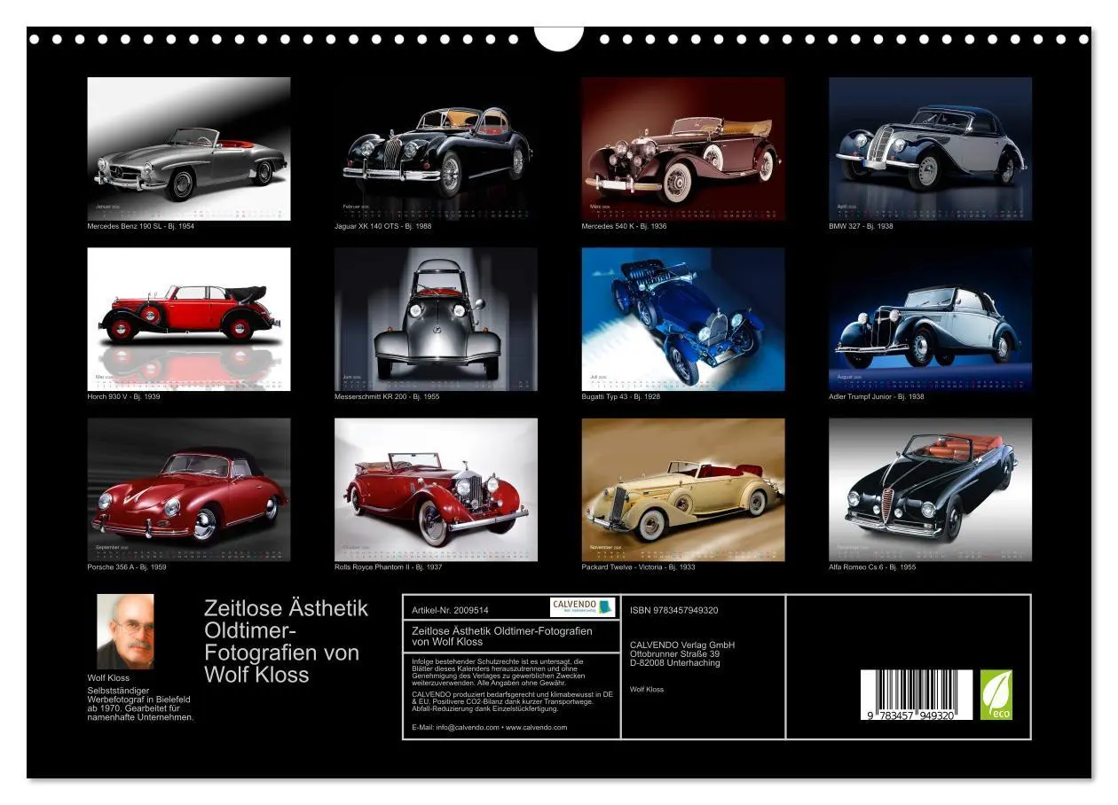 Bild: 9783457949320 | Zeitlose Ästhetik Oldtimer-Fotografien von Wolf Kloss (Wandkalender...