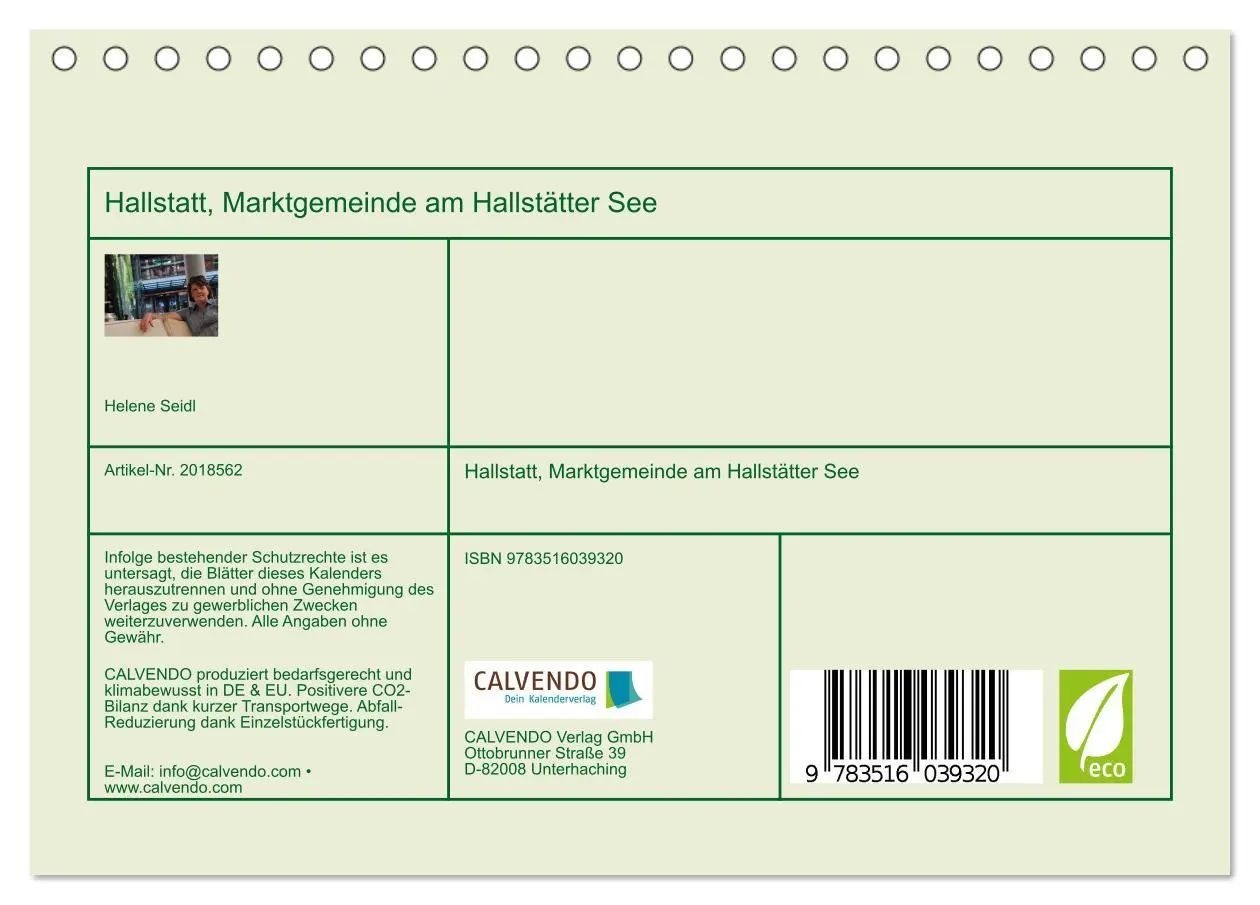 Bild: 9783516039320 | Hallstatt, Marktgemeinde am Hallstätter See (Tischkalender 2026 DIN...