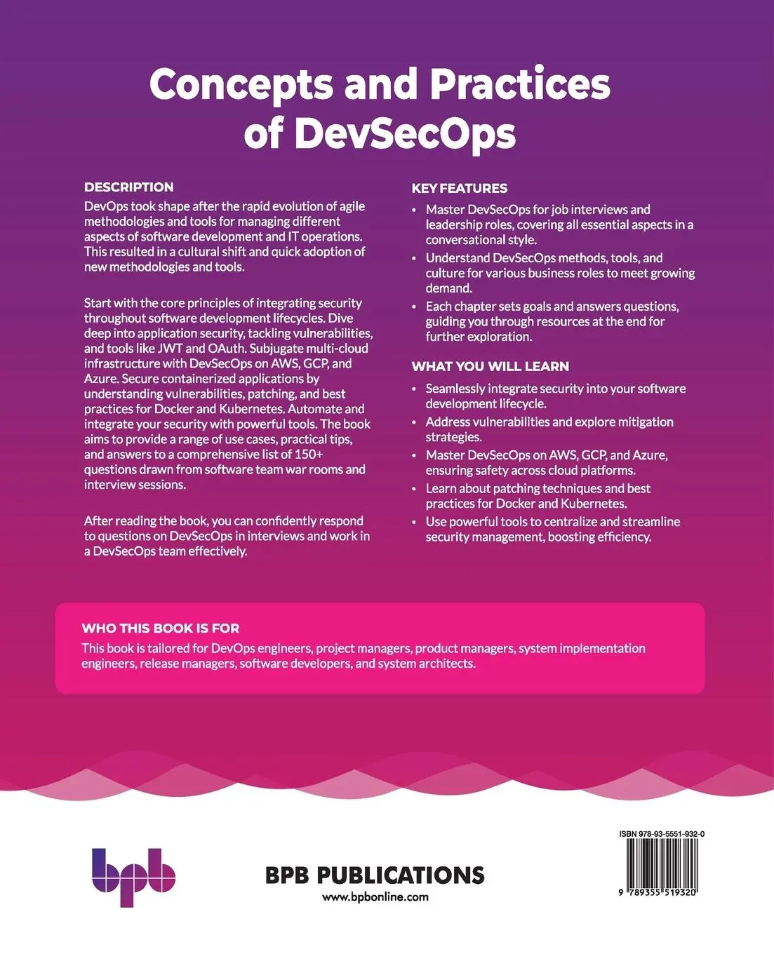 Rückseite: 9789355519320 | Concepts and Practices of DevSecOps | Ashwini Kumar Rath | Taschenbuch