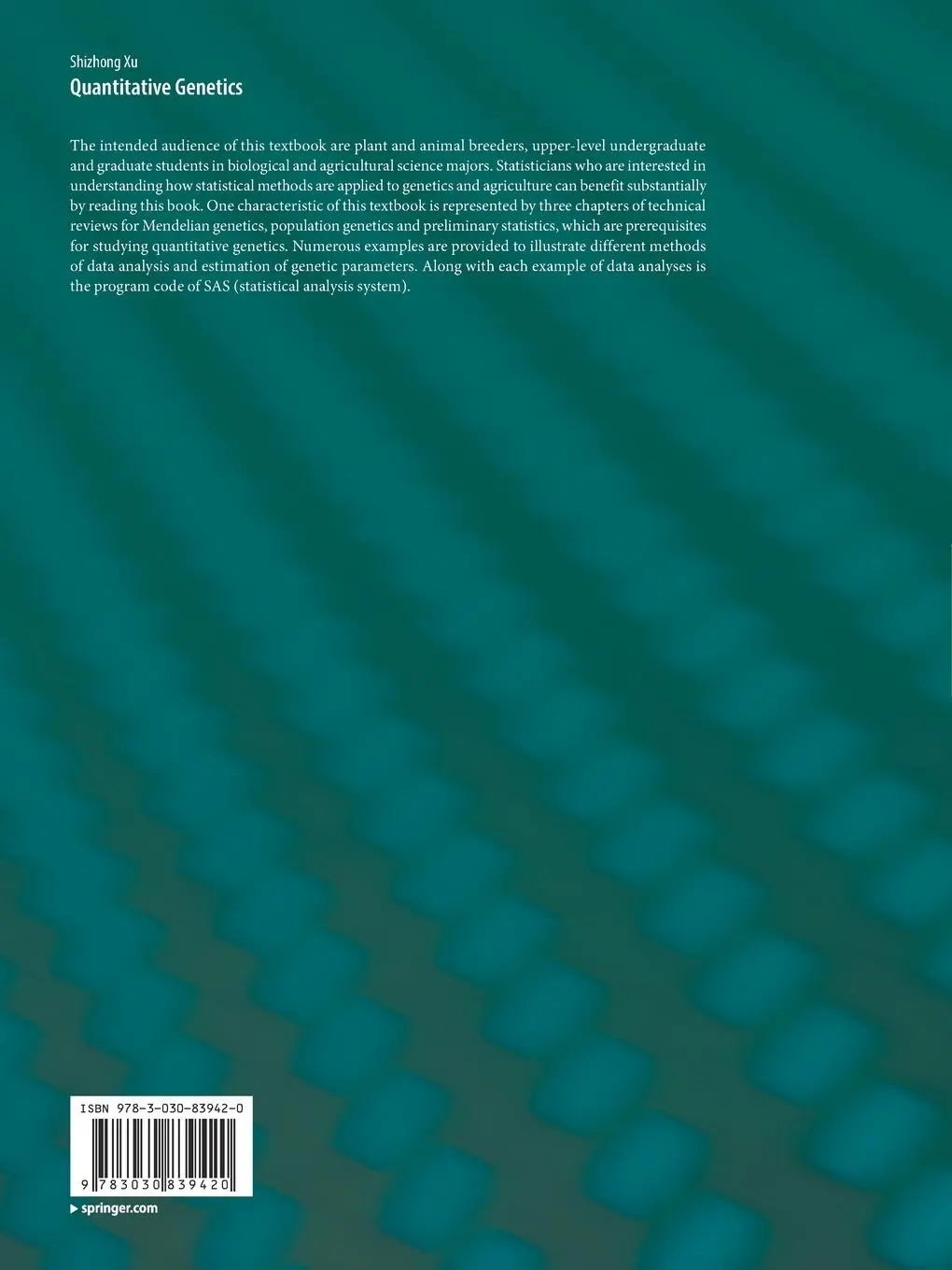 Rückseite: 9783030839420 | Quantitative Genetics | Shizhong Xu | Taschenbuch | xvii | Englisch