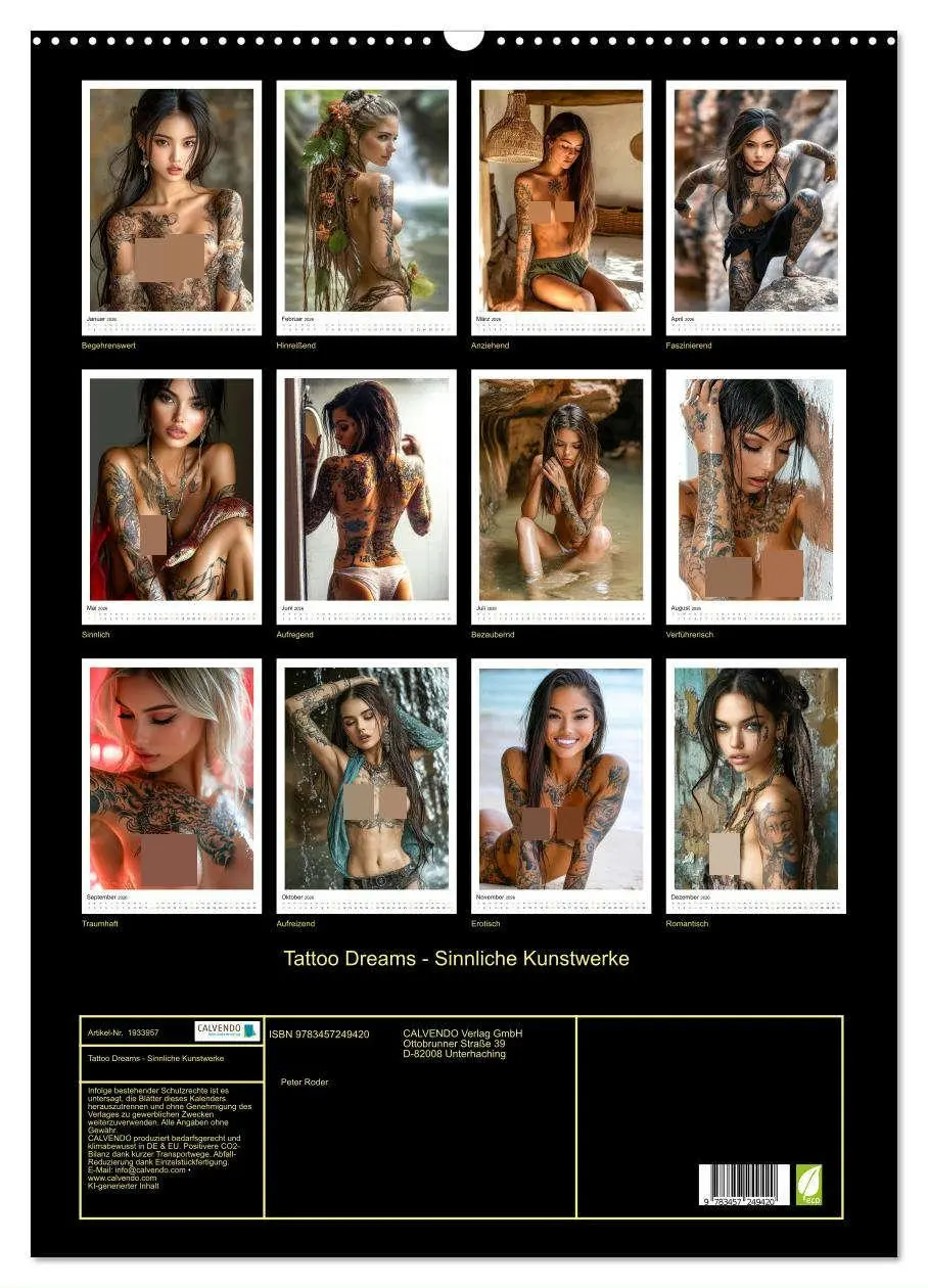 Bild: 9783457249420 | Tattoo Dreams - Sinnliche Kunstwerke (Wandkalender 2026 DIN A2...
