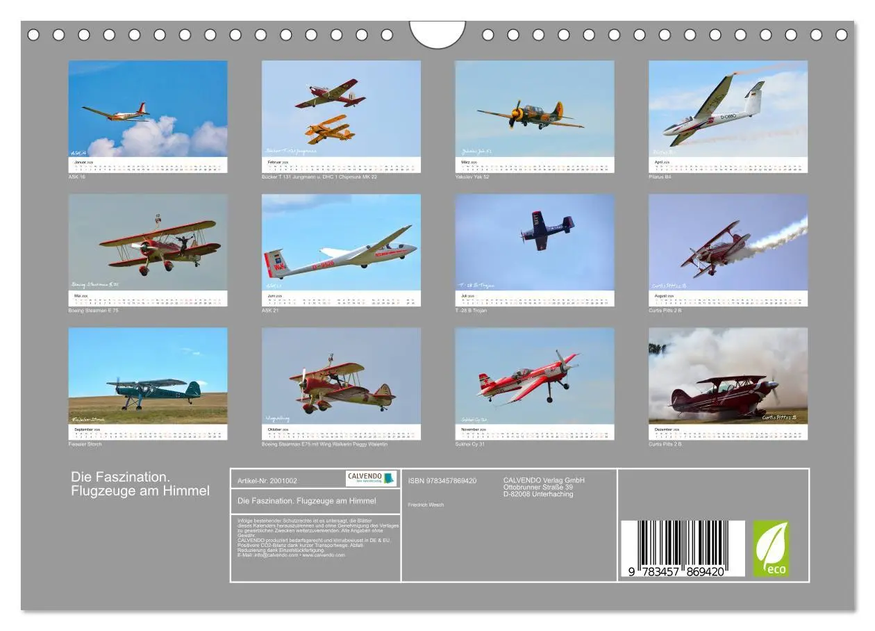 Bild: 9783457869420 | Die Faszination. Flugzeuge am Himmel (Wandkalender 2026 DIN A4...