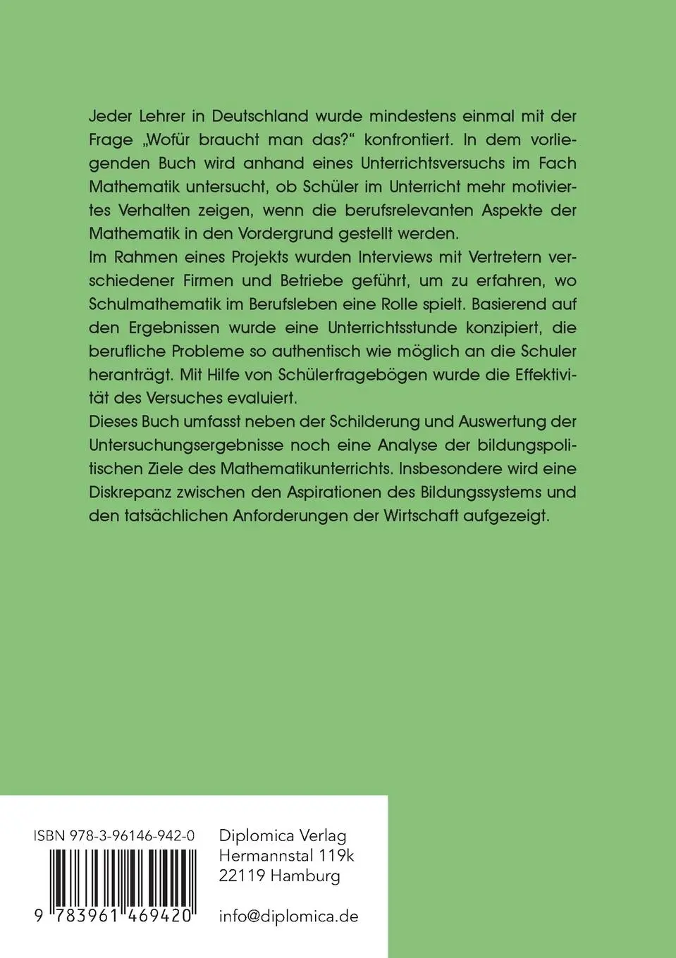 Rückseite: 9783961469420 | Wozu braucht man das? Eine Untersuchung der Motivation im...