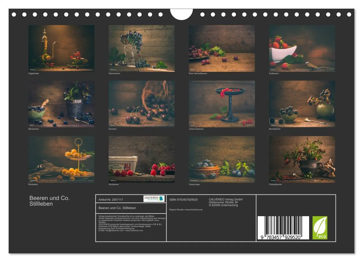 Bild: 9783457929520 | Beeren und Co. Stillleben (Wandkalender 2026 DIN A4 quer), CALVENDO...