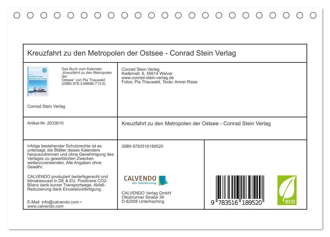 Bild: 9783516189520 | Kreuzfahrt zu den Metropolen der Ostsee - Conrad Stein Verlag...