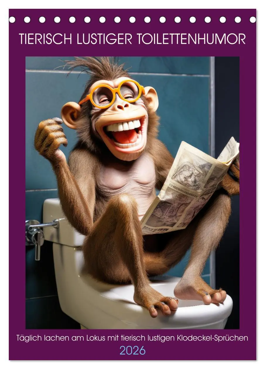 Cover: 9783516259520 | Tierisch lustiger Toilettenhumor (Tischkalender 2026 DIN A5 hoch),...