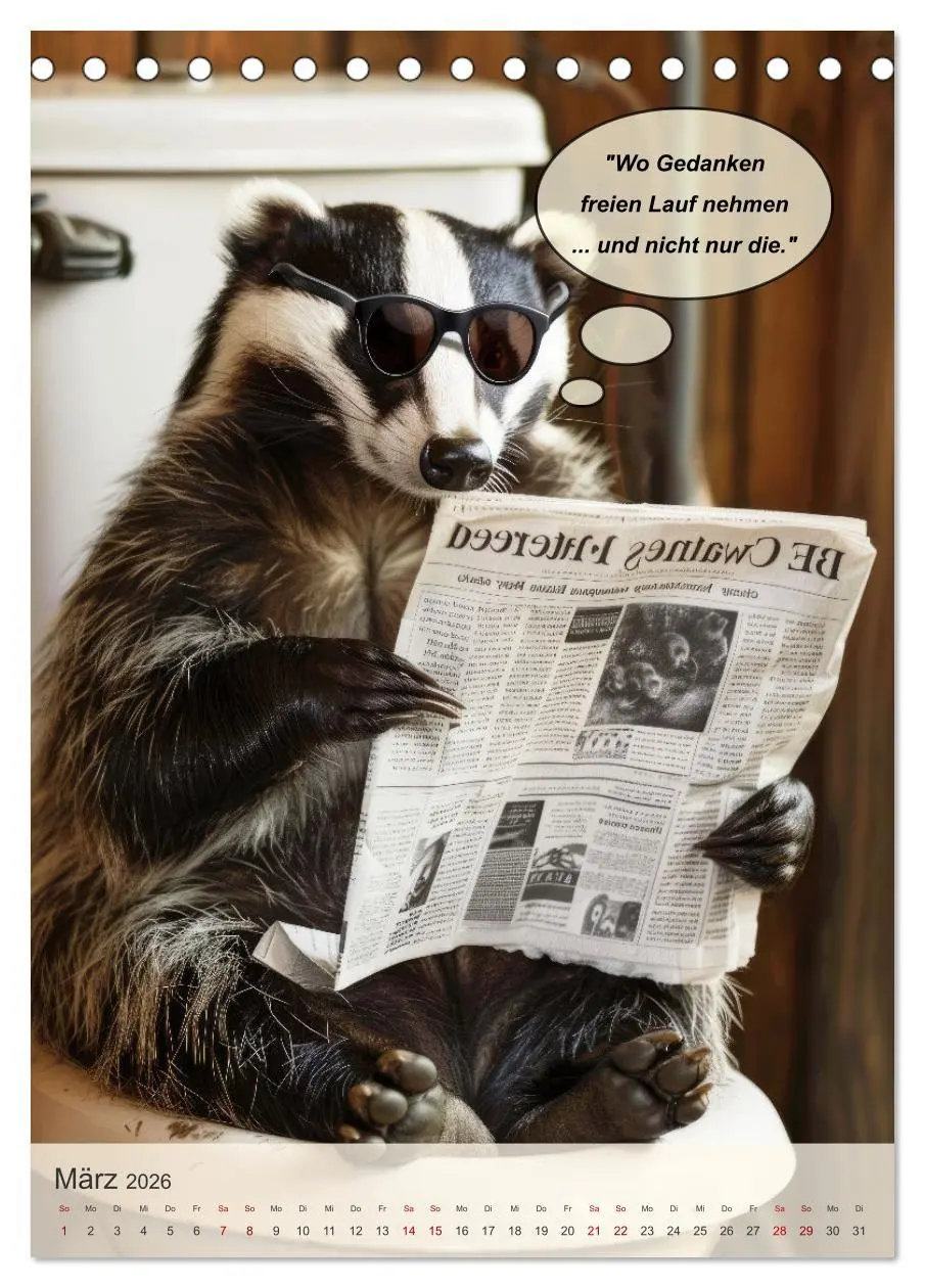 Bild: 9783516259520 | Tierisch lustiger Toilettenhumor (Tischkalender 2026 DIN A5 hoch),...