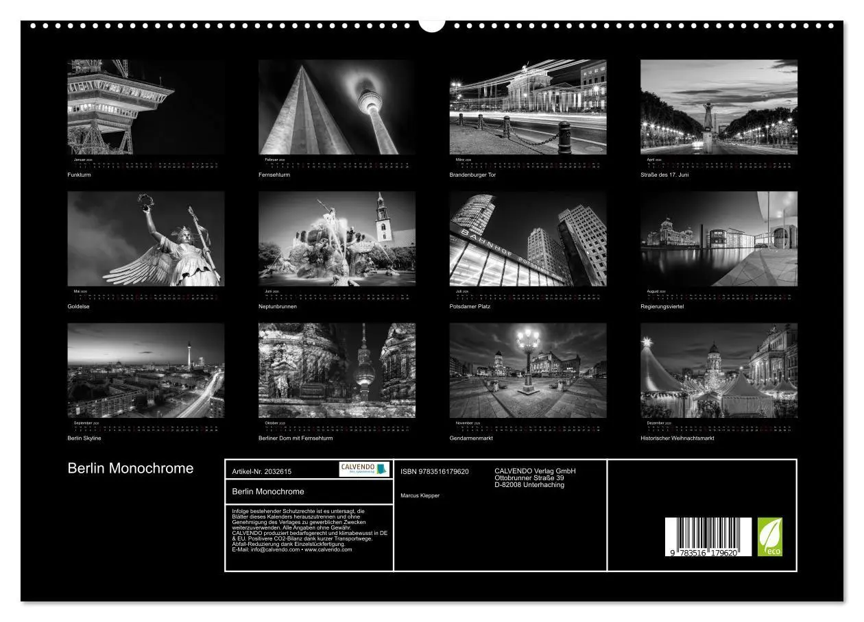 Bild: 9783516179620 | Berlin Monochrome (hochwertiger Premium Wandkalender 2026 DIN A2...