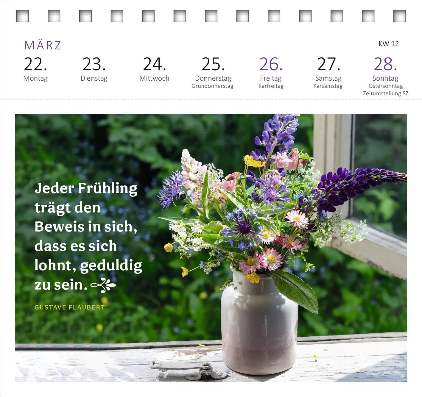 Bild: 4014489139720 | Postkartenkalender Gartenglück 2027 | Kalender | Spiralaufsteller