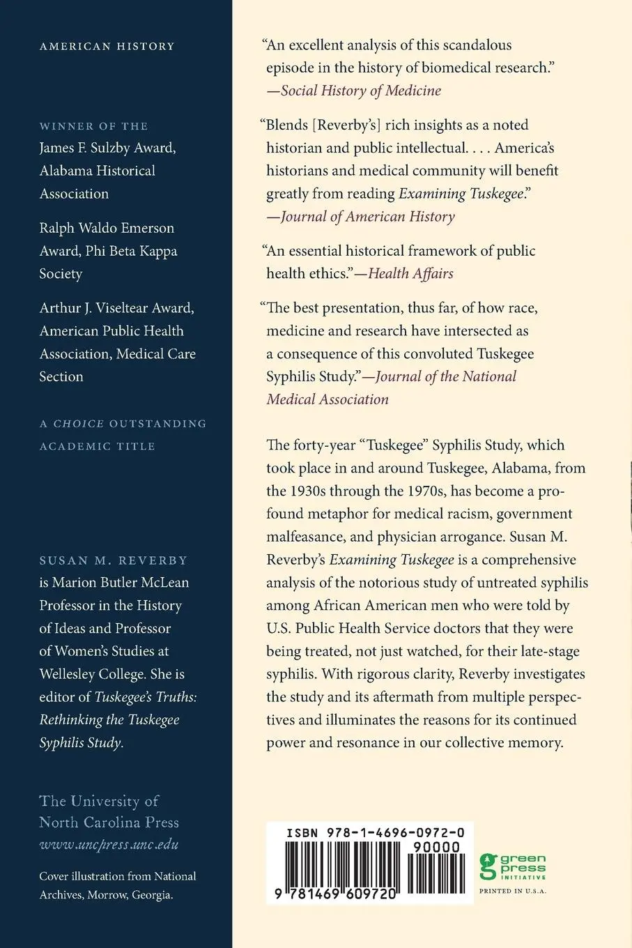 Rückseite: 9781469609720 | Examining Tuskegee | The Infamous Syphilis Study and Its Legacy | Buch