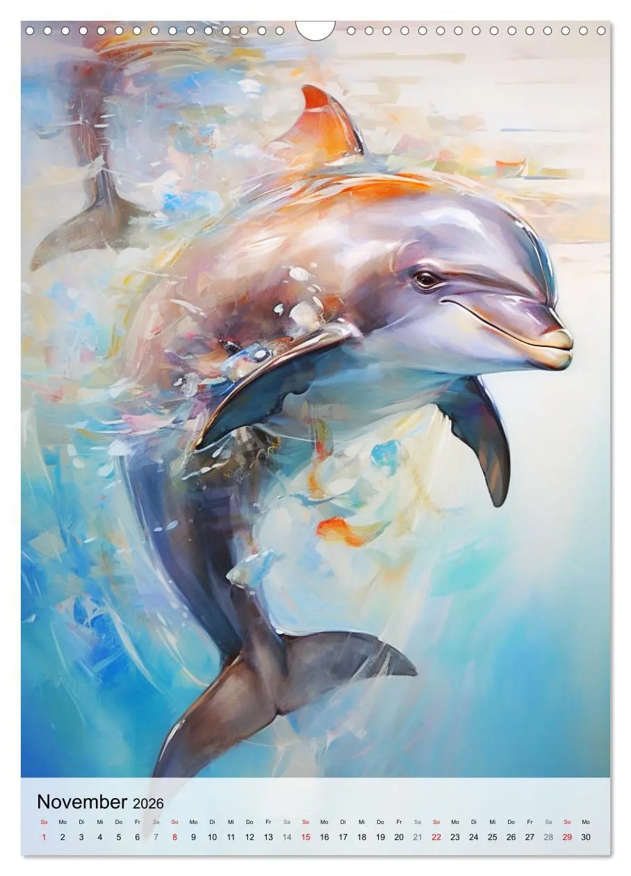 Bild: 9783516309720 | Zauberhafte Delfine. Aquarelle von Spiel und Spaß in den Wellen...