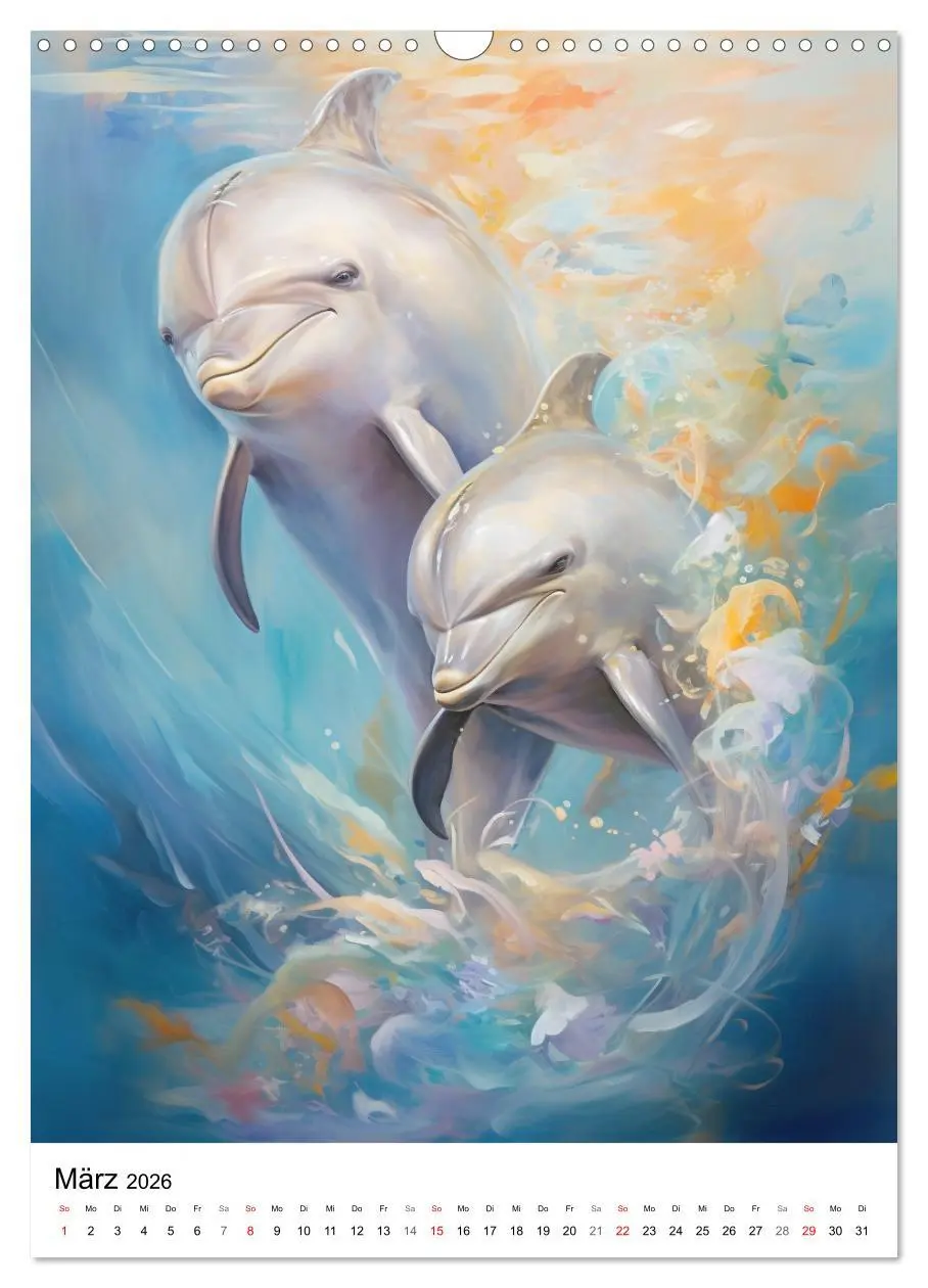 Bild: 9783516309720 | Zauberhafte Delfine. Aquarelle von Spiel und Spaß in den Wellen...