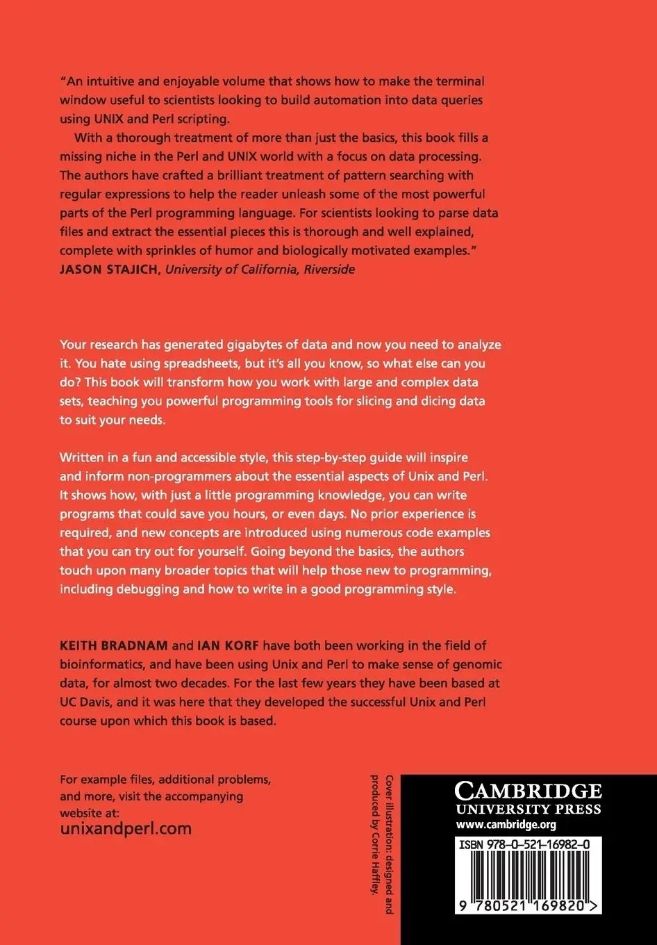 Rückseite: 9780521169820 | UNIX and Perl to the Rescue! | Keith Bradnam (u. a.) | Taschenbuch