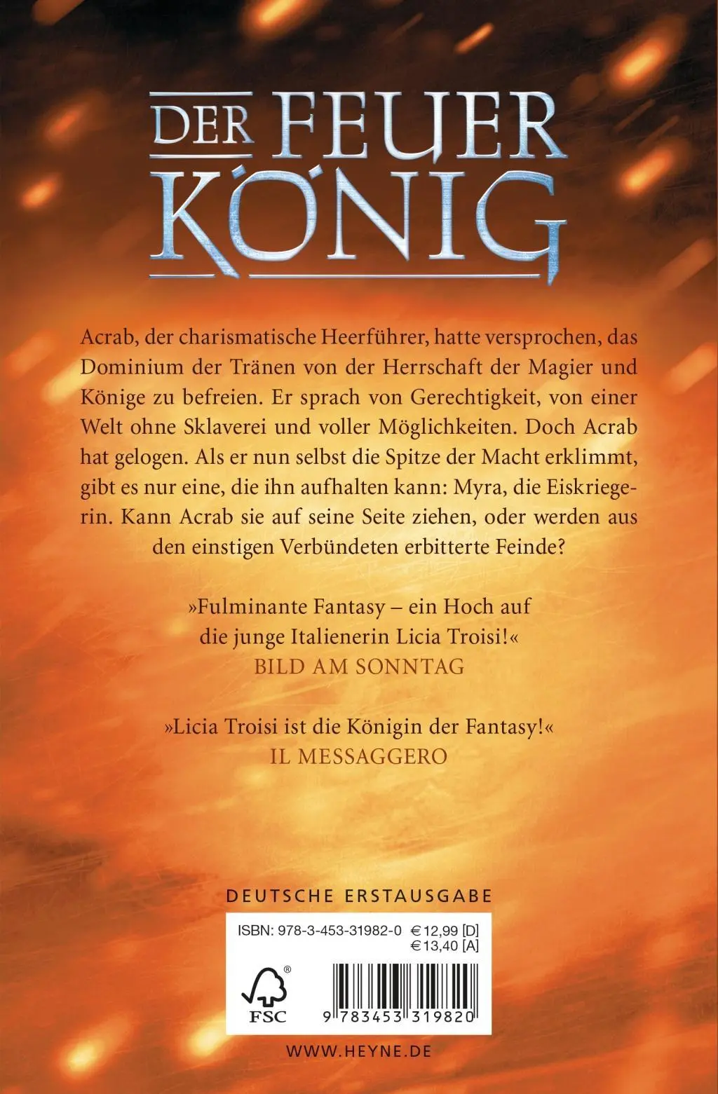 Bild: 9783453319820 | Der Feuerkönig | Die Dominium-Saga - Roman | Licia Troisi | Buch