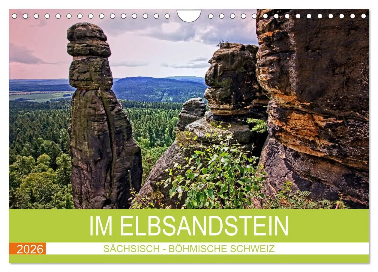 Cover: 9783516089820 | Im Elbsandstein - Sächsisch-böhmische Schweiz (Wandkalender 2026...