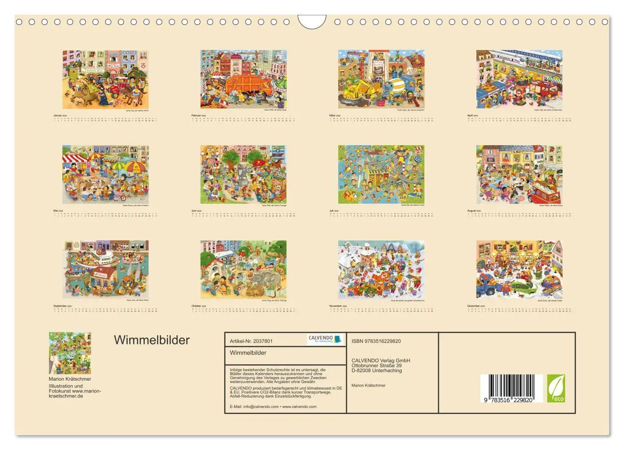 Bild: 9783516229820 | Wimmelbilder (Wandkalender 2026 DIN A3 quer), CALVENDO Monatskalender