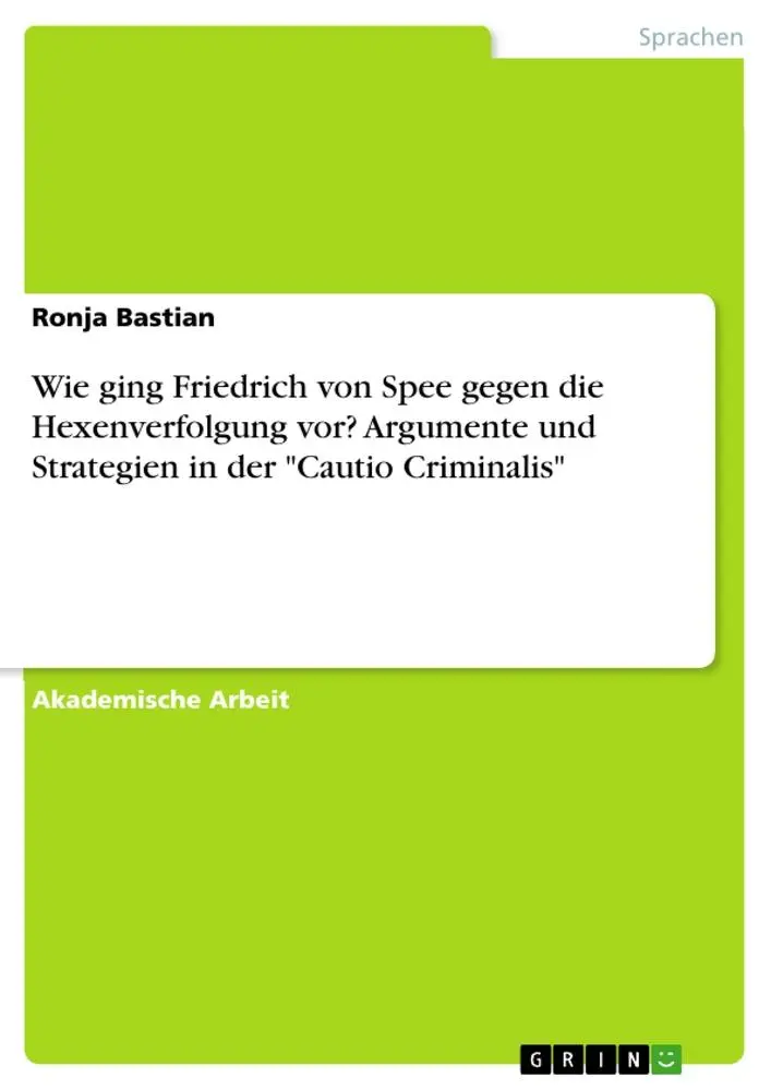 Cover: 9783346319920 | Wie ging Friedrich von Spee gegen die Hexenverfolgung vor?...